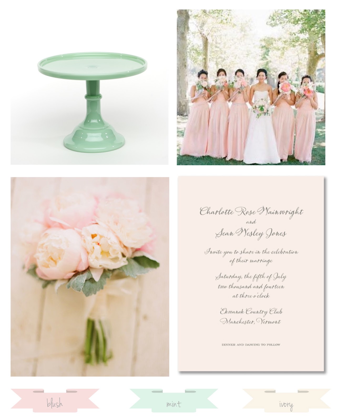 blush mint wedding