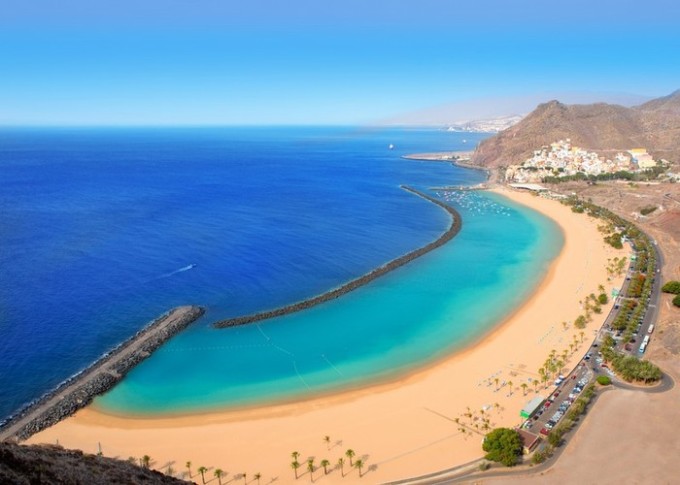 Beach Las Teresitas in Santa cruz de Tenerife north